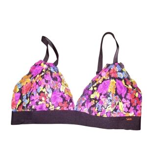 PINK Victoria Secret Floral Triangle Bralette in Bright Multi